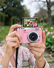 Dijital Kamera 48 MP Flip Ekranlı 1080P Video UCZZZLK007FOTOĞRAFMAKİNESİPEMBE-4