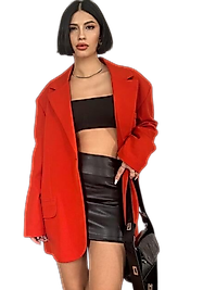 Oversize Ceket - KIRMIZI