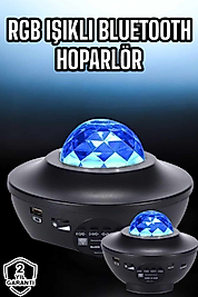 Projektör Yıldız Gece Lambası Disko Topu Bluetooth Bağlantılı Taşınabilir Şarjlı