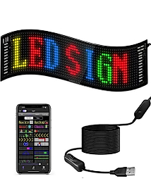 16x96 RGB LED Matrix Panel 60 cm Esnek Yapı Uygulama Kontrollü Kayan Yazı Ekranı