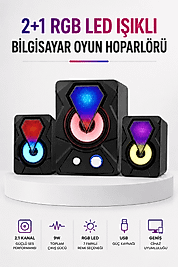RGB LED Aydınlatmalı Bilgisayar Oyun Hoparlör Sistemi