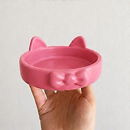 Papyon Model Beton Kedi Köpek Mama ve Su Kabı 16 cm çap - Pembe