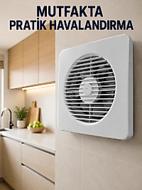 150 mm Duvar ve Tavan Tipi Aspiratör 20,8 x 20,8 cm 320 m³/h Hava Aktarım Kapasiteli