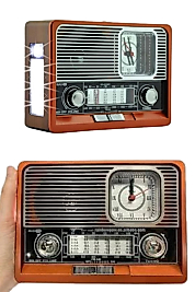 Nostaljik Vintage Radyo Taşınabilir Bluetooth Bağlantılı Hoparlör Radyo
