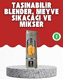 Tip-C Şarjlı 12 Bıçaklı Blender – Taşınabilir Şarjlı Meyve Sıkacağı