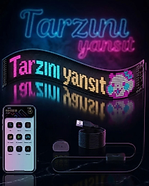 RGB LED Matrix Panel Esnek Yapı Uygulama Kontrollü Kayan Yazı Ekranı