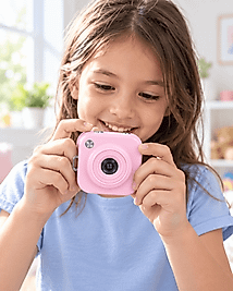 Type C Şarjlı Pembe Mini Fotoğraf Makinesi Taşıma Askılı Dijital Kamera