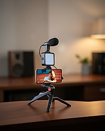 Video Çekim Kiti Tripod LED Işık Harici Mikrofon ve Bluetooth Kumanda Seti