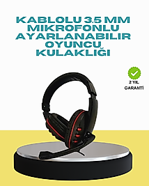 Kırmızı Işıklı Oyun Kulaklığı Kablolu Mikrofonlu Profesyonel