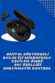 İkili Bluetooth Kulaklık Dijital Göstergeli Uzun Pil Ömrü Yüksek Ses Kaliteli