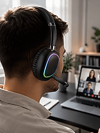 Bluetooth Kulak Üstü Kulaklık RGB Aydınlatmalı Type-C Şarjlı UCZZMAX17-1