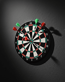 17 İnç Dart Tahtası Sağlam Ahşap Gövde ve Metal İğneli Dart Okları