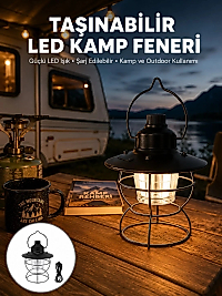 4 Fonksiyonlu Dekoratif Kamp Lambası – Tungsten Ampul, USB Çıkışlı Yeni Nesil