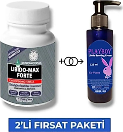 LİBDO MAX FORTE ERKEKLERE ÖZEL 30'LU + PLAYBOY LİBDO ARTTRC KREM 125 ML
