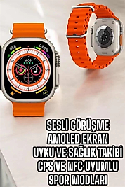 Yeni Nesil Akıllı Saat Nabız Ölçer Sağlık Ölçer ve Kalori Ölçer Uyku Takibi NFC Özelliği