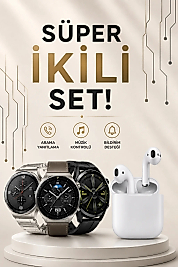 Akıllı Saat ve Kulaklık Seti Dokunmatik Ekran 5.0 Bluetooth Bağlantılı Sesli Görüşme
