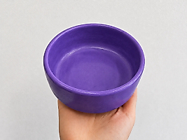 Kase Model Beton Kedi Köpek Mama ve Su Kabı (15cm çap × 5cm) - Mor