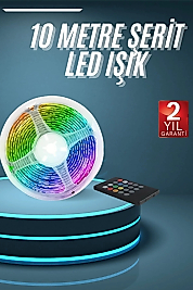 10M Şerit Led İç Mekan Renkli Rgb Şerit Led Kumandalı