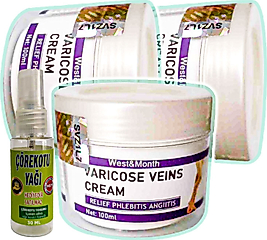 VARİCOSE VEİNS 100 ML 3 ADET WEST&MONTH BACAK BAKIM KREM + ÇÖREK OTU YAĞI YAĞI 30 ML