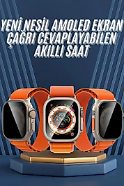 Ultra Max Kordon Kilitli Akıllı Saat Amoled Ekran Titreşimli Çağrı Cevaplayabilen