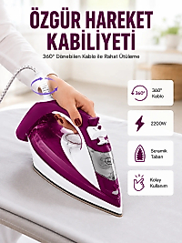 2200W Seramik Kaplama Estetik Tasarımı 360 Derece Dönebilir Kablosu Yeni Nesil