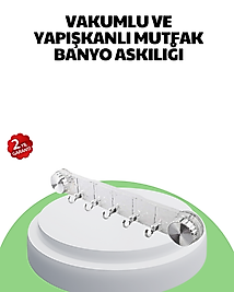 Mutfak ve Banyo Askılığı Vakumlu Yapışkanlı 5 Askı Bölmeli