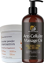SELÜLİTLERİNİZE KARŞI MASAJ YAĞI ANTİ-CELLULİTE MASSAGE OİL 240 ML + SMARTER CURCUMİN YAĞLARINIZI YAKMAYA INCELTMEYE 130 GR