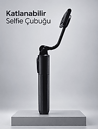 Uzaktan Fotoğraf Çekimi İçin Döndürülebilir Telefon Tutuculu Selfie Çubuğu