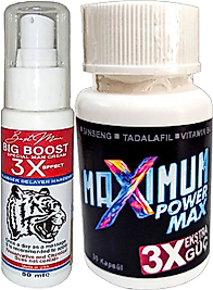 MAXSİZE 50 ML ERKEĞE KREM + MAXİMUM POWER MAX WHİTE 30LU KATILIK&EN-BOY-ÇAP BAKIM SETİ