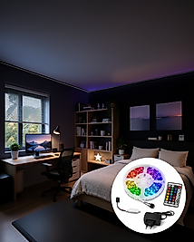 5 Metre RGB Şerit LED 2835 SMD 54 LED/M Uzaktan Kumandalı Dekoratif Aydınlatma