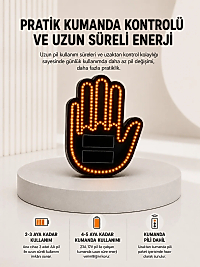 Pilli Led Işık Araç Camı İçin Uzaktan Kumandalı El Simgesi