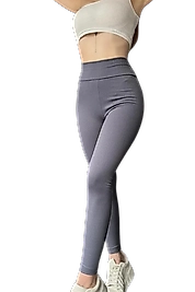 Yüksek Bel Şardonlu Tayt -GRİ