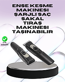 Sessiz Motorlu, Kablosuz Kullanımlı Şarjlı Saç ve Sakal Kesme Makinesi – Taraklı Set