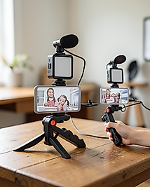 Mini Tripod + Mikrofonlu Telefon Tutucu UUCZZZAY49KAMERATELEFONTUTUCU1