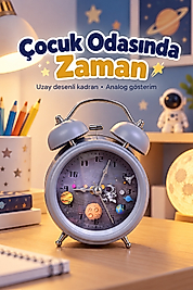 Çift Çanlı Analog Çalar Saat Dekoratif Masa Saati