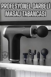 Masaj Tabancası 4 Başlıklı Kas ve Vücut Ağrıları İçin Şarjlı Darbeli