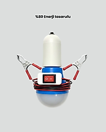12V LED Ampul Timsah Kıskaçlı Taşınabilir Aydınlatma