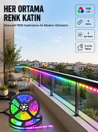 5 Metre Kumandalı RGB Şerit LED Aydınlatma