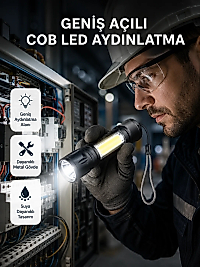 Profesyonel 4 Modlu Şarjlı El Feneri | 1300 mAh Batarya | Cree LED Teknolojisi