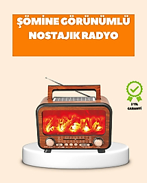 Şömine Alev Işıklı Solar Bluetooth Hoparlör – 7W Güçlü Ses, FM Radyo