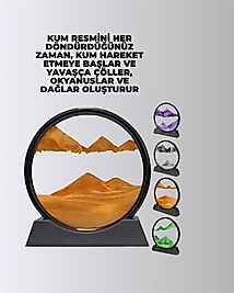 Hareketli Kum Resmi – Yuvarlak Cam Çerçeveli UCZSULUKUMSAATİİİİİ2