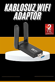 Kablosuz Wifi Adaptörü 5GHz AC Dual Band 2 Antenli UUCZZZWİFİADAPTÖRRRRRR3-1