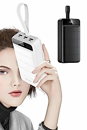 50.000 Mah Powerbank Turbo Hızlı Led Göstergeli Android İOS Uyumlu Taşınabilir Askılı