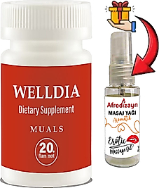 WELLDİA PRO PROST CAPS: ERKEKLERE KATILIKTA SERTLİKTE UZUN SÜREN ETKİLEŞİM FORMÜLLÜ 20LI + AFRODİZAYN MASAJ YAĞI 30ML