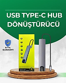 Type‑C Dönüştürücü – 2×USB3.0, SD/MS, 4K HDMI & RJ45 ile Profesyonel Kullanım