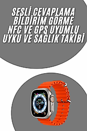 Akıllı Saat Android ve İOS Uyumlu 49 MM NFC Özelliği GPS Takibi