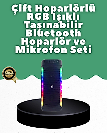 Yüksek Ses Güçlü Kablosuz Hoparlör  Karaoke Mikrofonlu