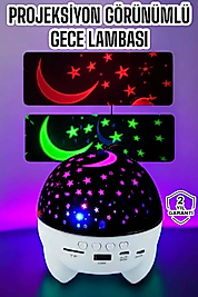Gece Lambası Renkli Yıldızlı Gökyüzü Projeksiyon Gece Tavan Yansıtma
