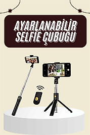Cep Telefonu Tripod Standı Manyetik Bluetooth Uzaktan Kumandalı