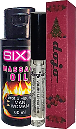 DOJO DUDAK DOLGUNIAŞTİRICI HOTLİP PLUMPER ILE + SIXX EROTİKMASAJ YAĞI 60 ML